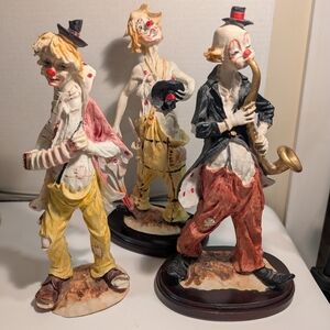 VINTAGE 3 Piece PUCCI COLLECTOR'S EDITION DELLO STILE CAPOIMONTE CLOWN FIGURINES